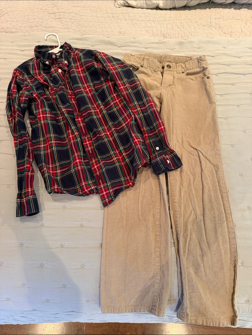 Janie and Jack Plaid Button-Down Shirt and Corduroy Pants - size 10